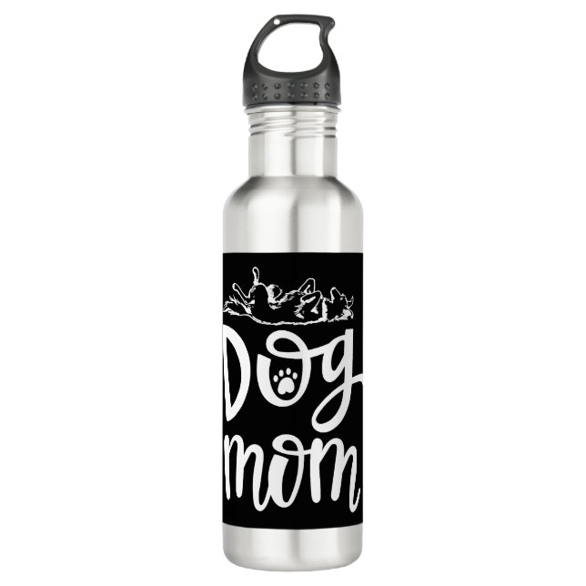 Cute dog mom best dog 710 ml water bottle (Front)