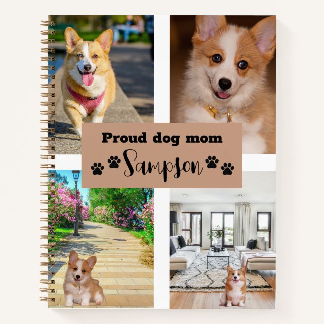 Cute Dog Mom Custom Photo Journals  (Front)