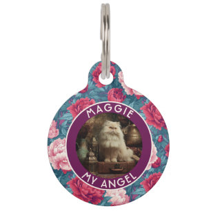 Cute Dog Mom Gift Peonies Flower Pet Tag