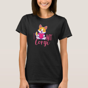 Cute Dog Mom I Love My Corgi Pet Puppy Dog Womens T-Shirt