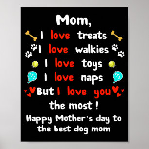 Cute dog mom mothers day, happy mothers day fromCu Poster