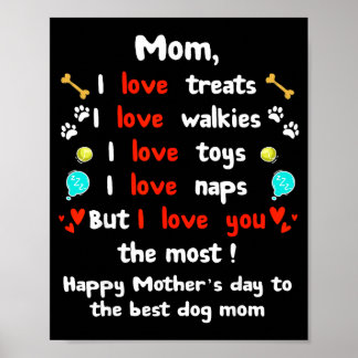 Cute dog mom mothers day, happy mothers day fromCu Poster