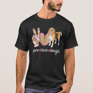 Cute Dog Mom Mother's Day  Peace Love Beagle T-Shirt