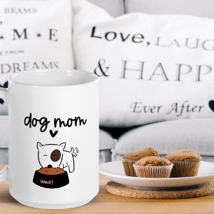 Cute Dog Mom mugs pawprint with name coffee mugs