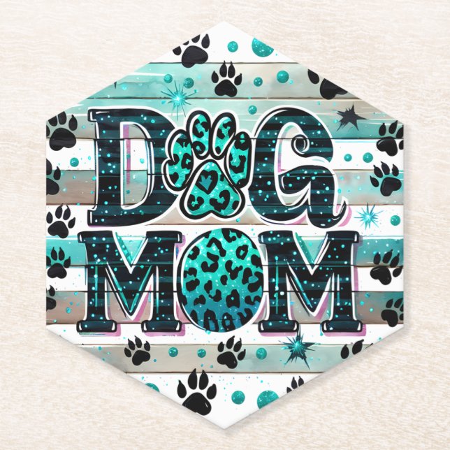 Cute Dog Mom Paper Coaster (Front)