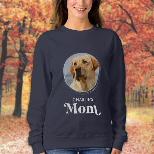 Cute Dog MOM Personalized Retro Pet Photo Sweatshirt