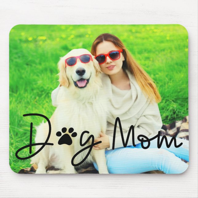 Cute Dog Mom Photo Mouse Pad (Front)