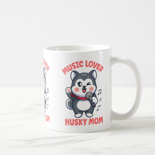 Cute Dog Mom Singer Band Music Siberian Husky Coffee Mug