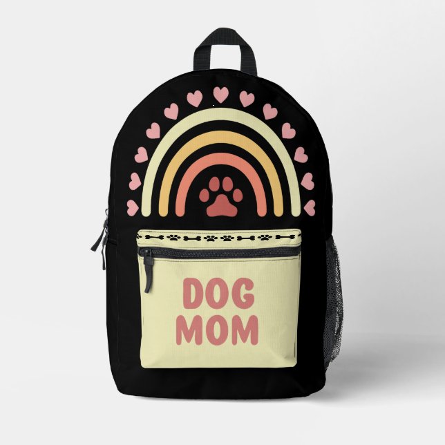 Cute Dog Mom Trendy Design Printed Backpack (Front)