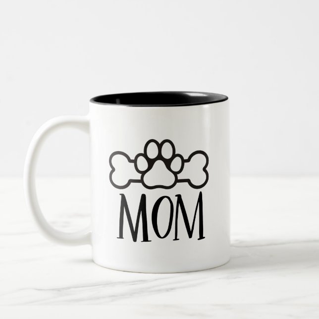Cute Dog Mom Two-Tone Coffee Mug (Left)