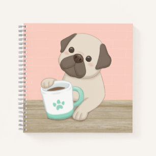 Cute Dog & Mug Illustration Art Notebook