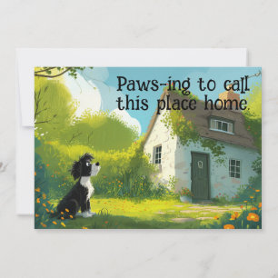 Cute Dog New Home Moving Card