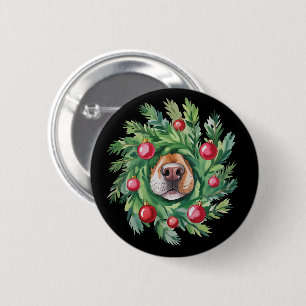 Cute Dog Nose Christmas Dog Mom Party Dogs Lover 2 Inch Round Button