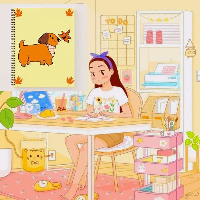 cute dog 🤎🍪🍁 notebook (Creator Uploaded)