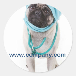cute dog nurse animal hospital veterinarian classic round sticker