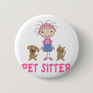 Cute Dog Occupation Pet Sitter 2 Inch Round Button