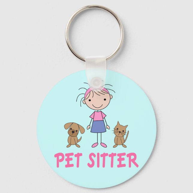 Cute Dog Occupation Pet Sitter Keychain (Front)
