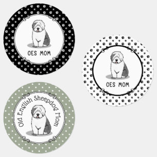 Cute Dog OES Mom Old English Sheepdog Mom (Grey 1)