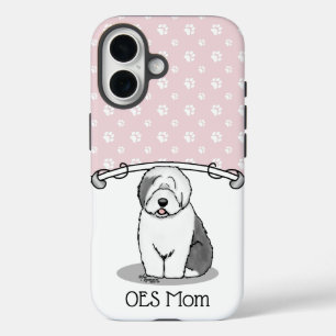 Cute Dog OES Mom Old English Sheepdog Mom (Grey 1) iPhone 16 Case