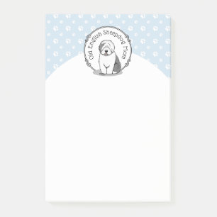 Cute Dog OES Mom Old English Sheepdog Mom (Grey 1) Post-it Notes