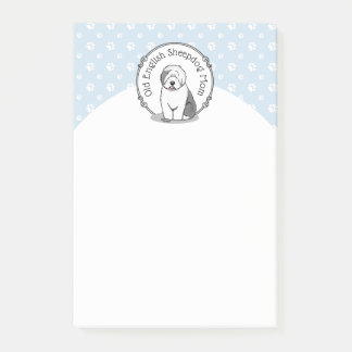 Cute Dog OES Mom Old English Sheepdog Mom (Grey 1) Post-it Notes