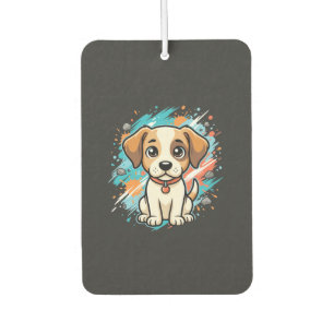 Cute Dog Paint Splash Vector Art_1 Air Freshener