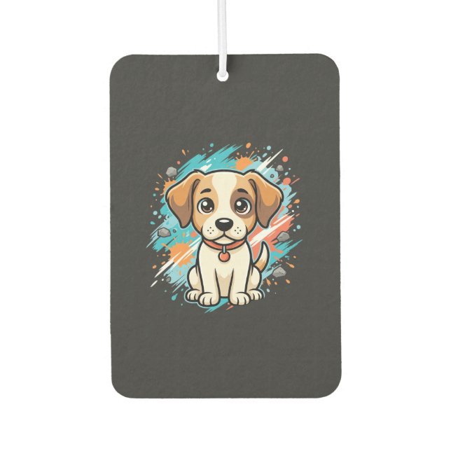 Cute Dog Paint Splash Vector Art_1 Air Freshener (Front)