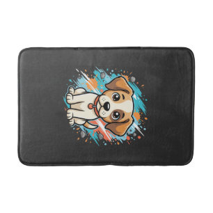 Cute Dog Paint Splash Vector Art_1 Bath Mat