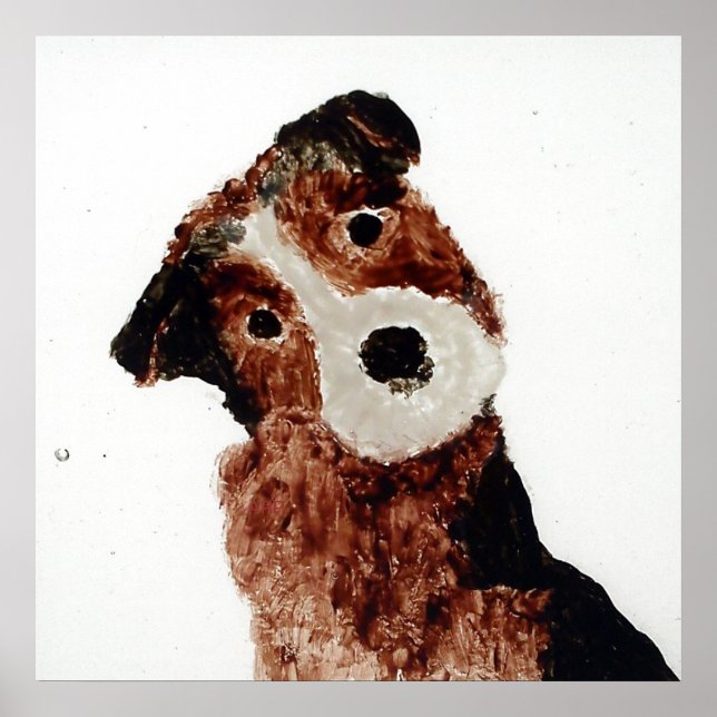 Cute  Dog Painting Terrier Poster (Front)