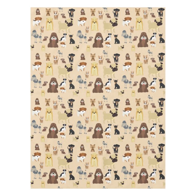 cute dog pattern design for dog lovers- Beige back Tablecloth (Front)