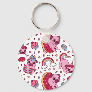 Cute dog pattern for dog lovers keychain