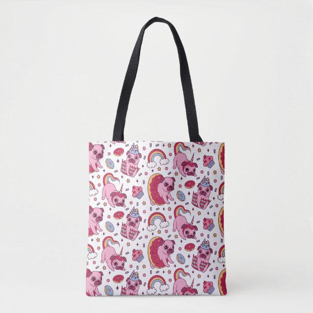 Cute dog pattern for dog lovers tote bag (Front)