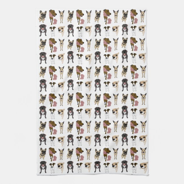 Cute dog pattern kitchen towel (Vertical)