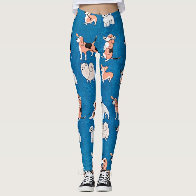 Cute dog pattern  leggings (Front)