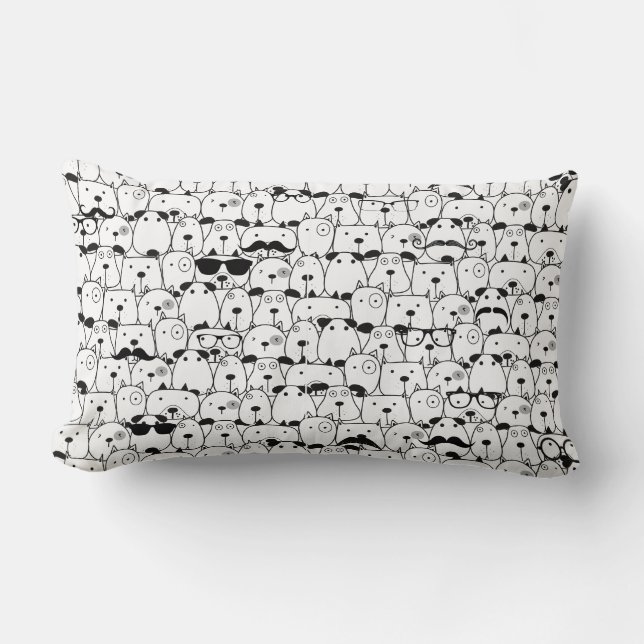 Cute Dog Pattern  Lumbar Pillow (Front)