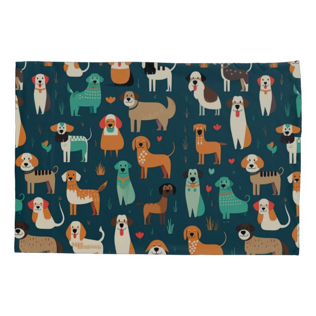 Cute Dog Pattern Pillowcase (Back)