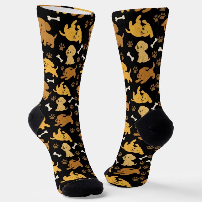 Cute Dog Pattern Socks (Angled)