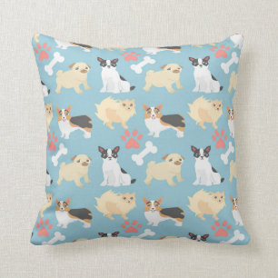 Cute Dog Pattern Throw Pillow