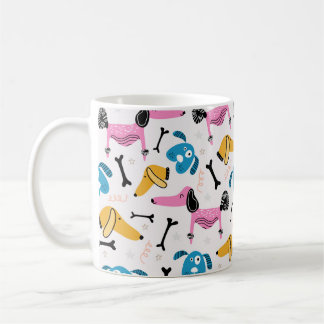 Cute dog pattern with baby animal face drawing sca coffee mug
