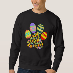 Cute Dog Paw Eggs Happy Easter Day Toddlers Boys G Sweatshirt