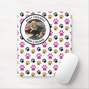 Cute Dog Paw Foot Prints Mouse Pad