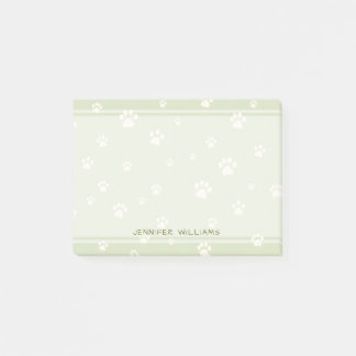 Cute Dog Paw Pattern Sage Green  Post-it Notes
