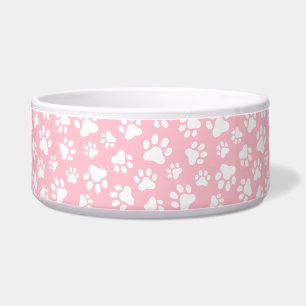 Cute Dog Paw Pattern White and Pastel Pink