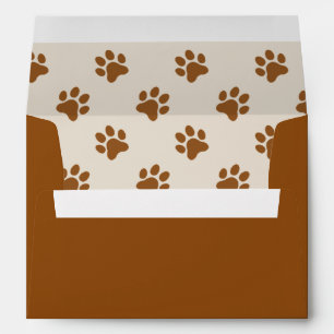 Cute dog paw print brown print envelope