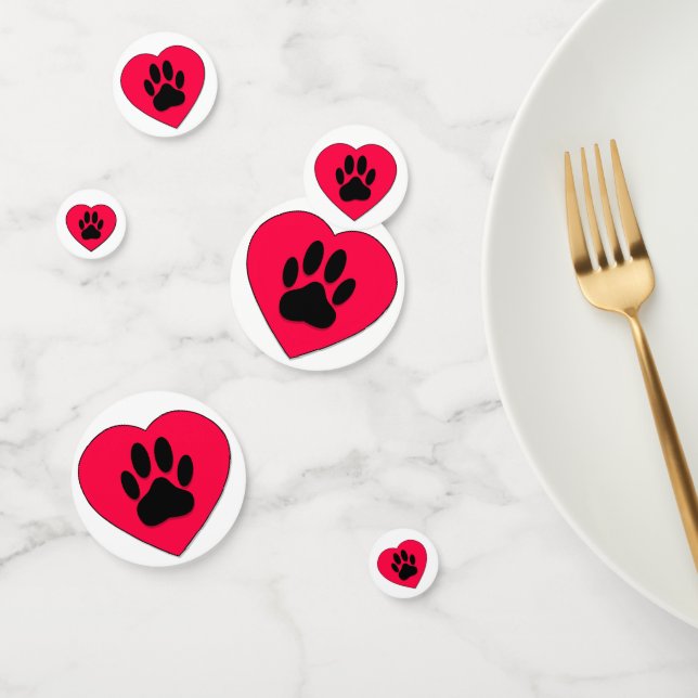 Cute Dog Paw Print Drawing Confetti (Group)