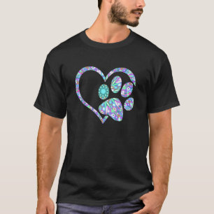 Cute Dog Paw Print Psychedelic Tie Dye Havanese Pu T-Shirt