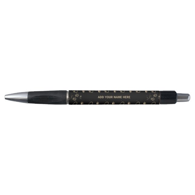 Cute DOG PAW PRINTS and LOVE HEARTS Personalized Pen (Front)