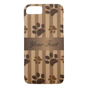 Cute Dog Paw Prints Brown iPhone 7 Case