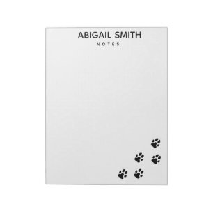 Cute Dog Paw Prints - Personalized  Notepad