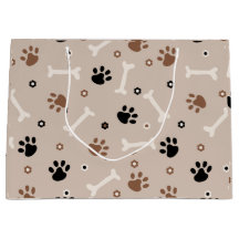 Cute dog paws and bones pattern Wrapping Paper